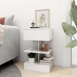 808660 Bedside Cabinet High Gloss White 40x35x65 cm Engineered Wood