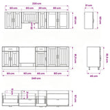 8 Piece Kitchen Cabinet Set "Lucca" High Gloss White Engineered Wood 3314833
