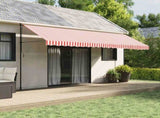 Replacement Fabric for Awning Red and White Stripe 5x3.5 m 367721
