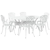 Garden Dining Set 7 pcs White Aluminium 3334682