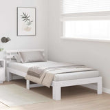 Bed Frame with Headboard White 75 x 190 cm Solid Pine Wood 872636