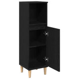 Bathroom Cabinet Black Oak 30 x 30 x 100 cm Engineered Wood 862807