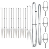 Ground Spike Fence Post 13 pcs Silver Powder-Coated Steel 42004273