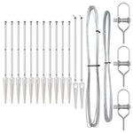 Fence Posts Manual 13 pcs Silver 32mm 80 cm Galvanised steel 42004269