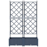 Garden Planter 2 pcs Grey 80 x 40 x 125.5 cm Plastic 42002860