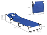 Outdoor Foldable Sun Lounger Set of 2, 4 Level Adjustable Backrest Reclining Sun Lounger Chair with T3398P320081