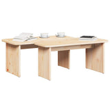 Coffee Table 2 pcs Natural Solid pine wood 873523