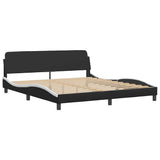 Bed Frame with LED without Mattress "Hvar" Black and White 180x200 cm 3213953