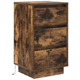 Bedside Cabinet with LED Lights Smoked Oak 38x34x65 cm 861305