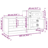 Shoe Cabinet Smoked Oak 100x42x60 cm Engineered Wood 816421