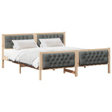 Bed Frame with Headboard Dark Grey 160 x 200 cm Solid Pine Wood 3394279