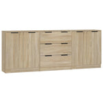 3 Piece Sideboards Sonoma Oak Engineered Wood 3115782