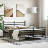 Metal Bed Frame without Mattress with Footboard Black 120x200cm 352335