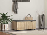 Hall Bench with Cushion with Shelf Sonoma Oak 80 x 38 x 46 cm 891482