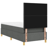 Box Spring Bed with Headboard Dark grey 90 x 190 cm Fabric 3339659