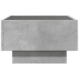 Coffee Table with LED Concrete Grey 50x50x30 cm Engineered Wood 847507