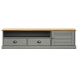 TV Cabinet VIGO Grey 156x40x40 cm Solid Wood Pine 353174