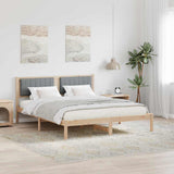 Bed Frame with Upholstered Headboard Light Grey 150 x 200 cm 878249