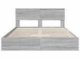 Storage Bed Grey Sonoma 120 x 200 cm Engineered Wood 3410817