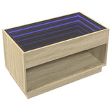 Coffee Table with Infinity LED Sonoma Oak 90x50x50 cm 847667