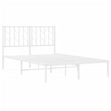 Metal Bed Frame without Mattress with Headboard White 120x200cm 374484