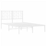 Metal Bed Frame without Mattress with Headboard White 120x190cm 374483