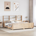 ZNTS Bookcase Bed without Mattress 200x200 cm Solid Wood 3323794