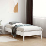 Bed Frame White Solid Pine Wood, Plywood Small Single Simple 842731
