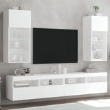 TV Cabinets with LED Lights 2 pcs White 40.5x30x90 cm 837044