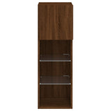 TV Cabinet with LED Lights Brown Oak 30.5x30x90 cm 837013
