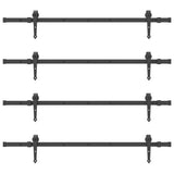 Sliding Door Hardware Kit 305 cm Steel Black 3295745