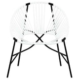 Garden Egg Chair Black and White Poly Rattan 4009288