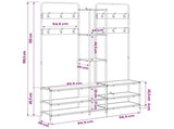 Coat Stand with Shoes Bench Sonoma Oak 143 x 30 x 199.5 cm 8012045