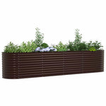 Garden Raised Bed Brown 400 x 80 x 81 cm Steel 42008132