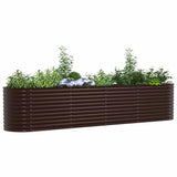 Garden Raised Bed Brown 400 x 80 x 81 cm Steel 42008132
