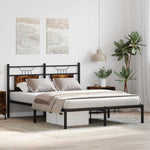 Bed Frame without Mattress Smoked Oak 150x200 cm King Size Engineered Wood 4106745