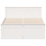 Bed Frame without Mattress with Headboard White 120x200 cm Solid Wood Pine 3308769