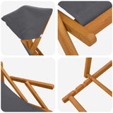 Deck Chair 2 pcs 3 Position Solid Eucalyptus Wood Grey 3407809