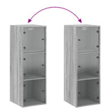 Wall Cabinet with Glass Doors Grey Sonoma 35x37x100 cm 836488