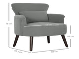 Corduroy Retro Accent Chair - Light Grey T3398P329511