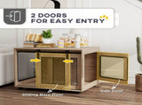 Dog Crate Furniture with Sliding Door for Medium Dogs, Brown T3398P349636