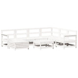 8 Piece Garden Sofa Set White Solid Wood Pine 3250589