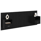 Headboard with Cabinet 3 pcs Black Oak Engineered Wood 3416186