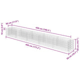 143565 Gabion Raised Bed Galvanised Steel 450x50x50 cm