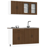 ZNTS 4 Piece Kitchen Cabinet Set Kalmar Brown Oak Engineered Wood 3314868