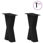 ZNTS Coffee Table Legs X-Shaped 2 pcs Black 38x cm Steel 4012952