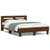 Bed Frame Brown oak Engineered wood, Plywood Small Double 3207580