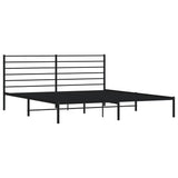 Metal Bed Frame without Mattress with Headboard Black 200x200cm 352326