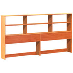 ZNTS Bookcase Bed without Mattress Wax Brown 200x200 cm Solid Wood Pine 3321726