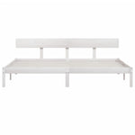 Bed Frame without Mattress White Solid Wood Super King 810163